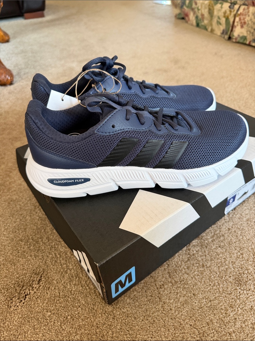 adidas Navy and Black Cloudfoam Flex Men's Sneakers NWB